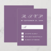 ダスティ パープル 予算 結婚式 返信カード (正面/裏面)