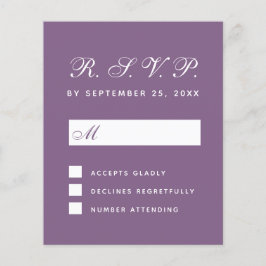 ダスティ パープル 予算 結婚式 返信カード