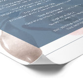 ダスティ フローラル | スモーキー ブルー パステル キッシング メニュー ポスター (角)