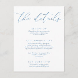 ダスティ・ブルーとホワイトモダン・ミニマ結婚リスト エンクロージャーカード