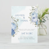 ダスティ・ブルー・ユーカリ・グ結婚リーナリーズI 招待状 (スタンド正面)