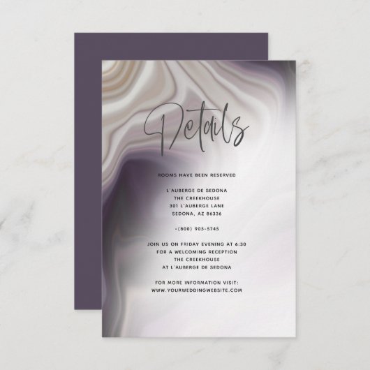 ダスティ プラム アゲートの詳細 招待状 (正面/裏面)