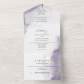 ダスティ プラム パープル アブストラクト オールインワン招待状 (内側)