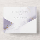 ダスティ プラム パープル アブストラクト オールインワン招待状 (裏面)