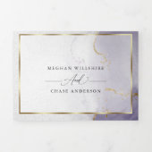 ダスティ プラム パープル  トリフォールド インビテーション (カバー)