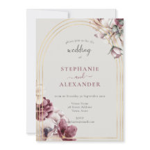 ダスティ プラム フラワーの結婚式QRコード