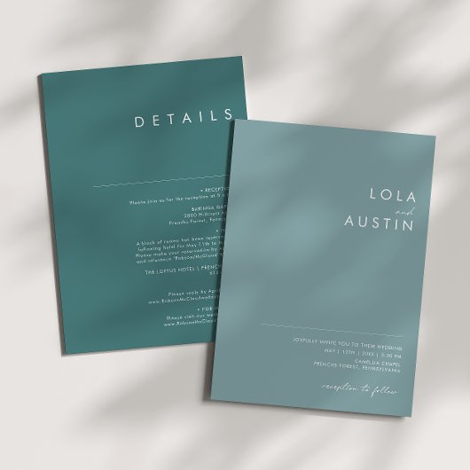 ダスティ・ボホ |青と緑の結婚式への招待 招待状