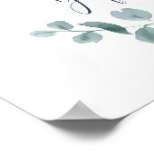 ダスティ ユーカリ ウォーターカラー グリーン カード & ギフト ポスター (角)