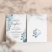 ダスティ ユーカリ ウォーターカラー 結婚式の披露宴のみのご案内 招待状