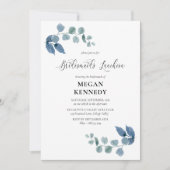 ダスティ ユーカリ エレガント ブライズメイド ランチョン 招待状 (正面)