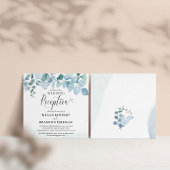 ダスティ ユーカリ グリーンのみ ウェディング レセプション 招待状