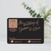 ダスティ ローズ エレガント ミニマル RSVP メール カード (スタンド正面)