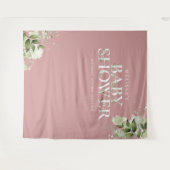 ダスティ ローズ グリーン 赤ちゃんシャワー フォト 背景ボード タペストリー (正面(横))