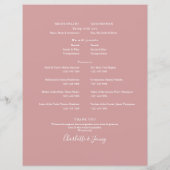 ダスティ ローズ スクリプト フォト ウェディング スケジュール タイムライン (裏面)