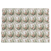 ダスティ ローズ セージ グリーン 花嫁 ベビー シャワー ラージペーパーバッグ (正面)