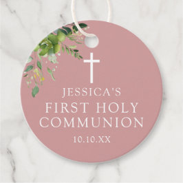 ダスティ ローズ ピンク グリー ネイチャー 初めての聖体拝領 フェイバータグ