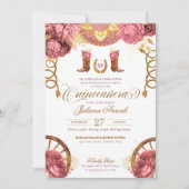 ダスティ ローズ ピンク ゴールド エレガント チャロ キンセアニエラ 招待状 (正面)