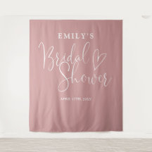 ダスティ ローズ ピンク ブライダル シャワー フォト バックドロップ