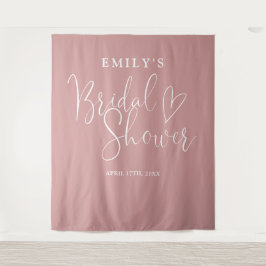 ダスティ ローズ ピンク ブライダル シャワー フォト バックドロップ タペストリー