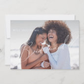 ダスティ ローズ | フェード フォト ブライドメイド 提案カード 招待状 (正面)