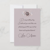 ダスティ ローズ フラワーの結婚式のサポーターになってくれる？ 招待状 (裏面)
