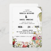 ダスティ ローズ フラワーズ ウェディング 招待状の作り方（ステップ バイ ステップ） 招待状 (正面/裏面)