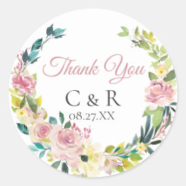 ダスティ ローズ フラワー リース オーダーメイド ウェディング ラウンドシール