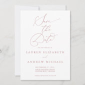 ダスティ ローズ ミニマル Save the Date ご案内 招待状 (正面)