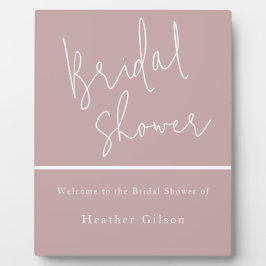 ダスティ ローズ モーブ ブライダル シャワー ウェルカム エントランス フォトプラーク