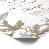 ダスティ ヴィンテージ ボタニカル ブライダル シャワー ブルーム バー ポスター (角)