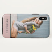 ダスティPInk |写真モノグラム（縦型） パーソナライズされた Case-Mate iPhoneケース (裏面(横))