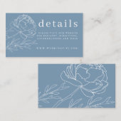 ダステモダンィ·ブルー·エレガントフローラ結婚詳細  エンクロージャーカード (正面/裏面)