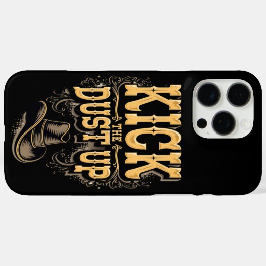 ダストアップ文字とカウボーイハットを蹴る Case-Mate iPhoneケース (裏面 (横))