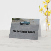 ダストトラベルの友人カードのレーシングトラック カード (黄色い花)