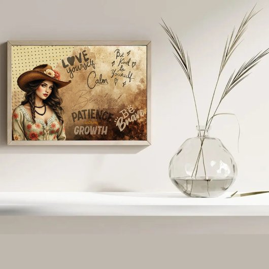 ダストドリームヴィンテージウエスタンガールズセルフラブ引用文 ポスター