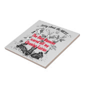 ダストバニー清掃妖精ウサギ弁解の混乱おもしろい タイル (側面)