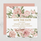 ダストピンクフローラ緑 セーブザデート (正面/裏面)