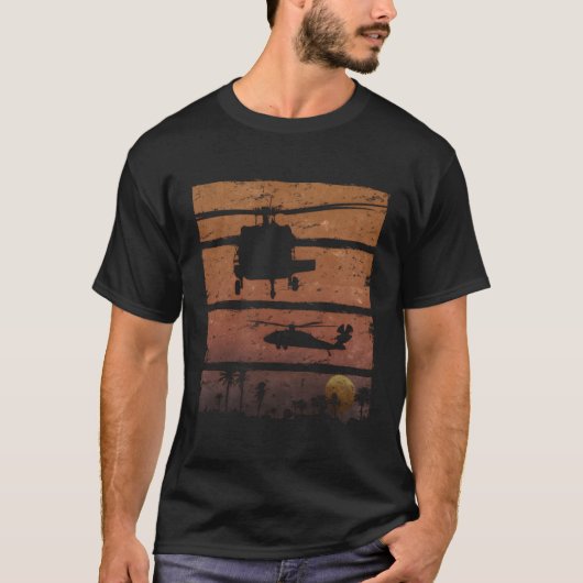ダストフUh-60 Blackhawk Medevacヘリコプター Tシャツ (正面)