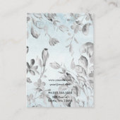 ダストブルーフローラ書道イヤリングディスプレイカード 名刺 (裏面)