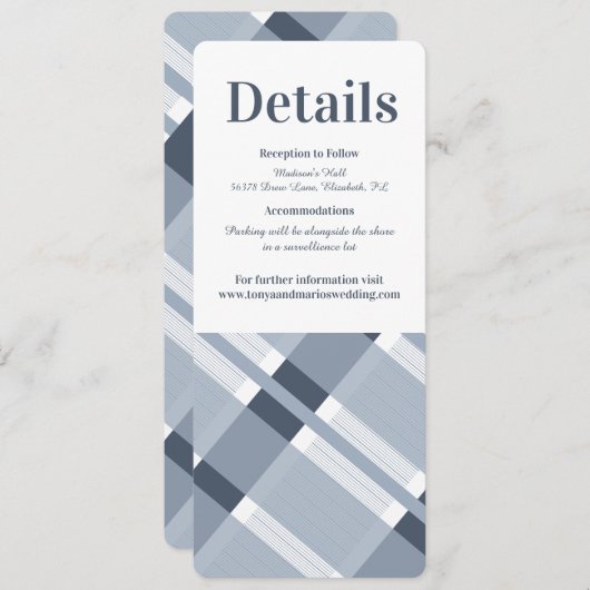 ダストブルー海軍モダンプライド結婚詳細 招待状 (正面/裏面)