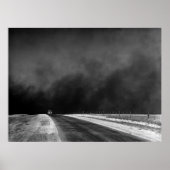 ダストボウルにテキサス州パンハンドルを運転する車 ポスター (正面)