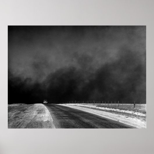 ダストボウルにテキサス州パンハンドルを運転する車 ポスター (正面)