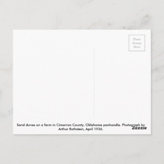 ダストボウルファーム – オクラホマ西部1936 ポストカード (裏面)