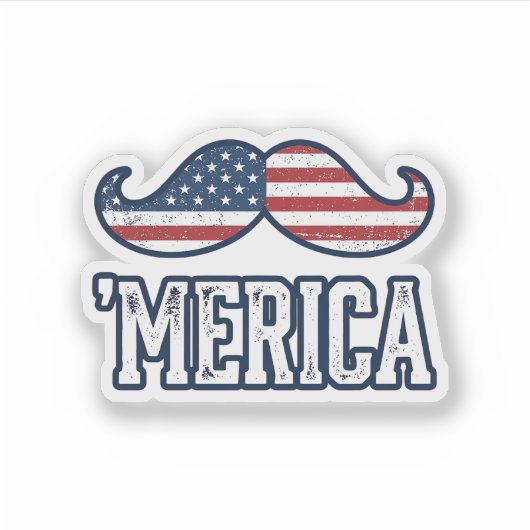 ダストレスアメリカンマスタッシュ愛国ベクター デザイン シール (正面)