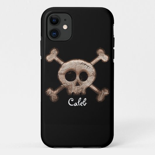 ダストレスドクロ&クロスボーンズ スマホケース カバー (裏面)