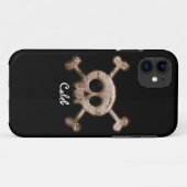 ダストレスドクロ&クロスボーンズ スマホケース カバー (裏面(横))