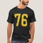 ダストレス加工 ゴールドナンバー76 ユニフォーム プレイヤー用 Tシャツ (正面)