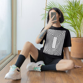 ダストレス幾何学長方形オプティカル・イリュージョン Tシャツ