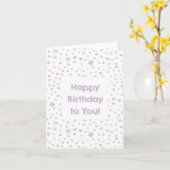 ダスト紙吹雪水色ドット誕生日カード カード (黄色い花)