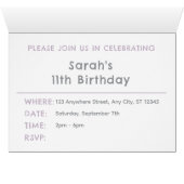 ダスト紙吹雪水色ドット誕生日招待状 (内部横(下))